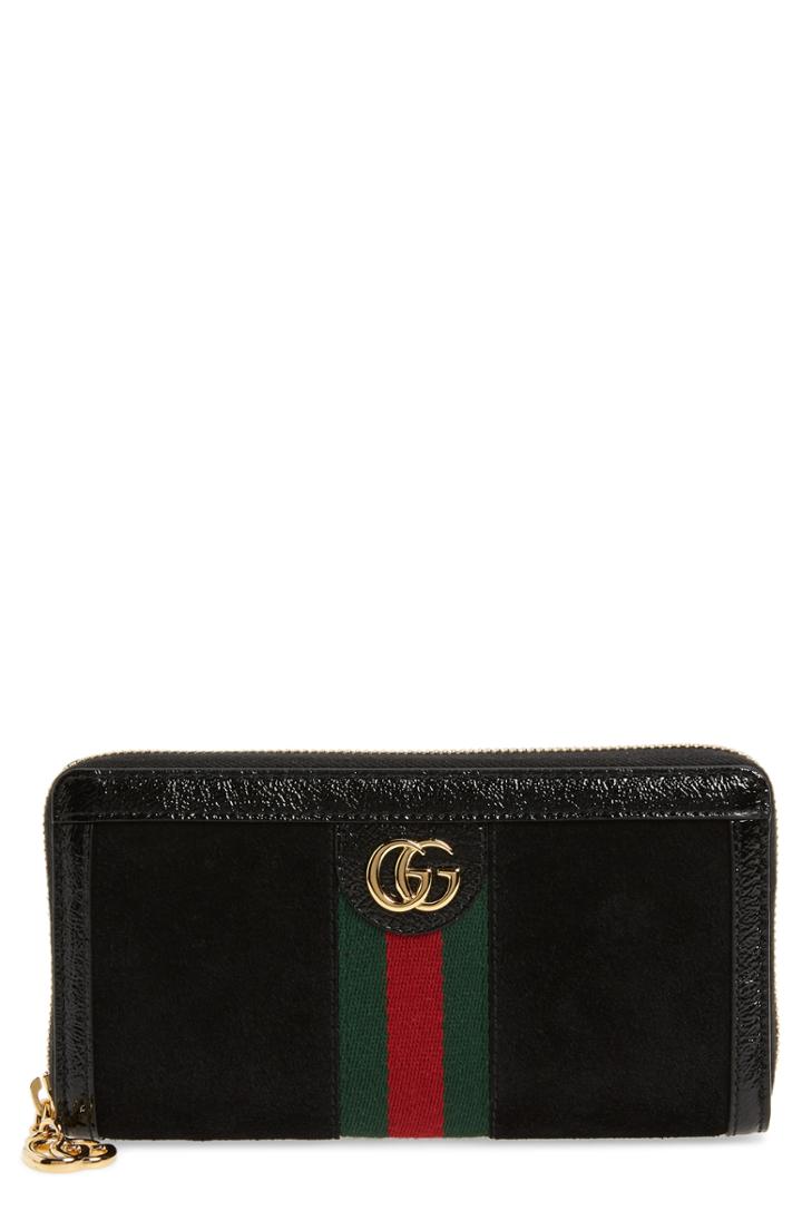 Women's Gucci Ophidia Suede Zip-around Wallet -