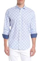 Men's Bugatchi Classic Fit Illusion Check Sport Shirt - Blue