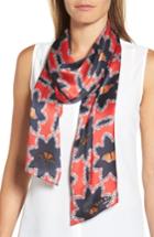 Women's Ted Baker London Kyoto Gardens Silk Skinny Scarf, Size - Red