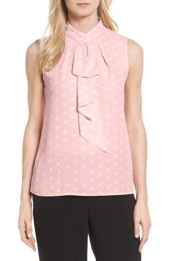 Women's Vince Camuto Polka Dot Jabot Blouse - Pink