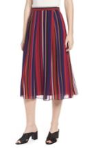 Women's Anne Klein New York Striped Midi Skirt - Purple