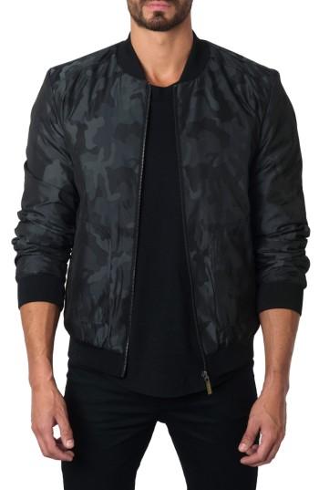 Men's Jared Lang New York Reversible Bomber Jacket, Size - Black