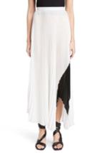 Women's Proenza Schouler Arched Hem Pleated Crepe Gauze Skirt - White