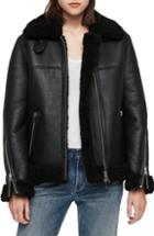 Women's Marc New York Faux Fur Bomber Jacket - Black