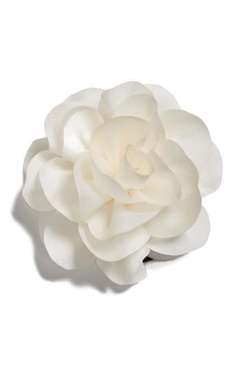 Cara Flower Ponytail Holder, Size - Ivory