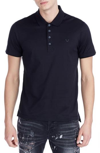 Men's True Religion Brand Jeans Mercerized Polo - Black