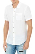 Men's True Religion Brand Jeans Roll Cuff Linen Shirt - White