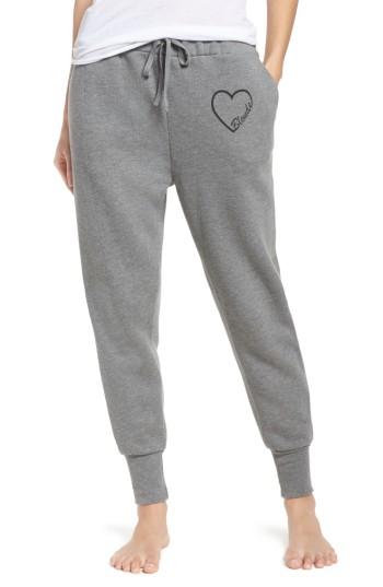 Women's Brunette Blonde Heart Jogger Pants /small - Grey