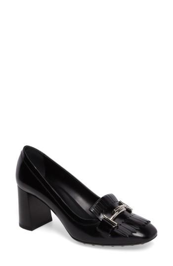 Women's Tod's Kiltie Fringe Pump .5us / 35.5eu - Black