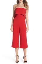 Women's Dorothy Perkins Strapless Culotte Jumpsuit Us / 8 Uk - Red