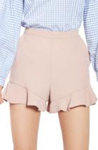 Women's Topshop Frill Hem Shorts Us (fits Like 0) - Pink