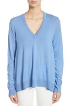 Women's Michael Kors Draped Wool, Silk & Cashmere Sweater - Blue