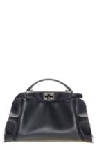 Fendi 'mini Peekaboo - Wave' Leather Bag - Black