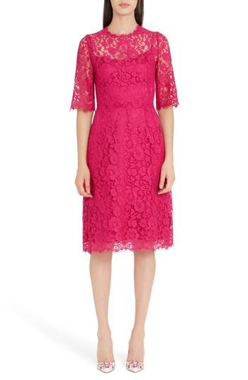 Women's Dolce & Gabbana Lace A-line Dress Us / 38 It - Pink