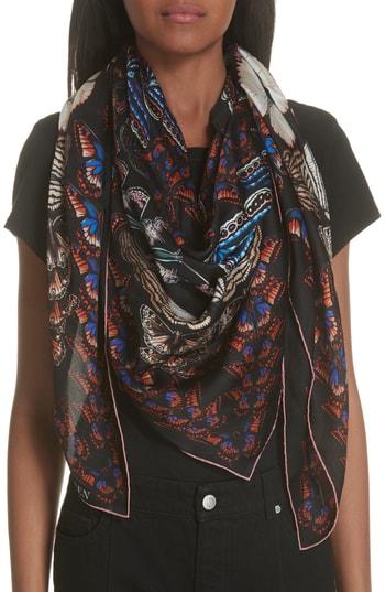 Women's Alexander Mcqueen Metamorph Flutter Silk Shawl