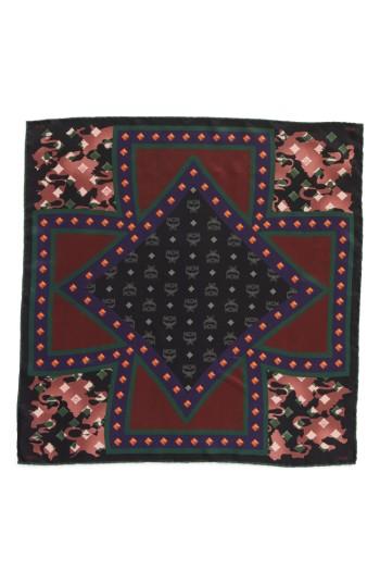 Women's Mcm Tarot Camo Print Silk Square Scarf, Size - Burgundy