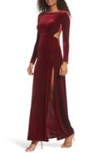 Women's Lulus Besame Long Sleeve Velvet Maxi Dress