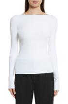 Women's Vince Boat Neck Ribbed Top - White