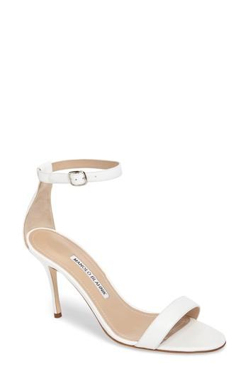 Women's Manolo Blahnik 'chaos' Ankle Strap Sandal Us / 36eu - White
