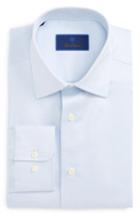 Men's David Donahue Regular Fit Solid Dress Shirt 34/35 - Blue