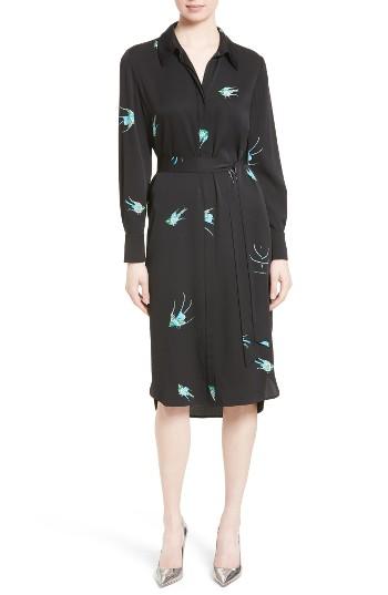 Women's Diane Von Furstenberg Stretch Silk Shirtdress
