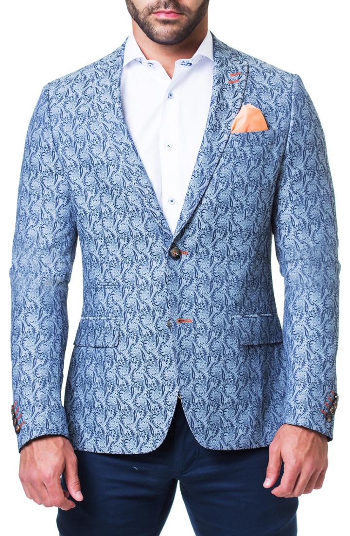 Men's Maceoo Paisley Blazer - Grey