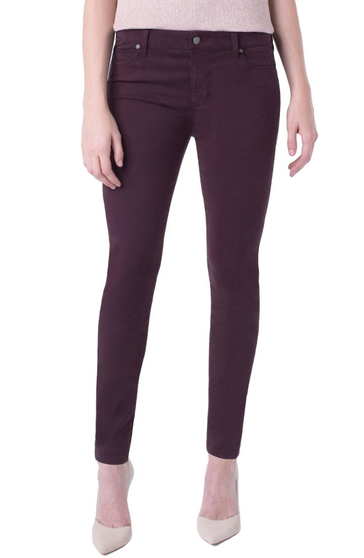 Women's Liverpool Abby Stretch Cotton Blend Skinny Pants - Purple