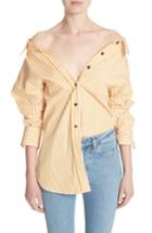 Women's Simon Miller Tabor Stripe Poplin Blouse - Yellow