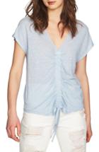 Women's 1.state Cinched Front Linen Top - Blue