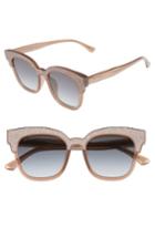 Women's Jimmy Choo Mayelas 50mm Cat Eye Sunglasses - Nude/ Glitter