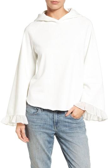 Women's Chelsea28 Ruffle Bell Sleeve Hoodie - White