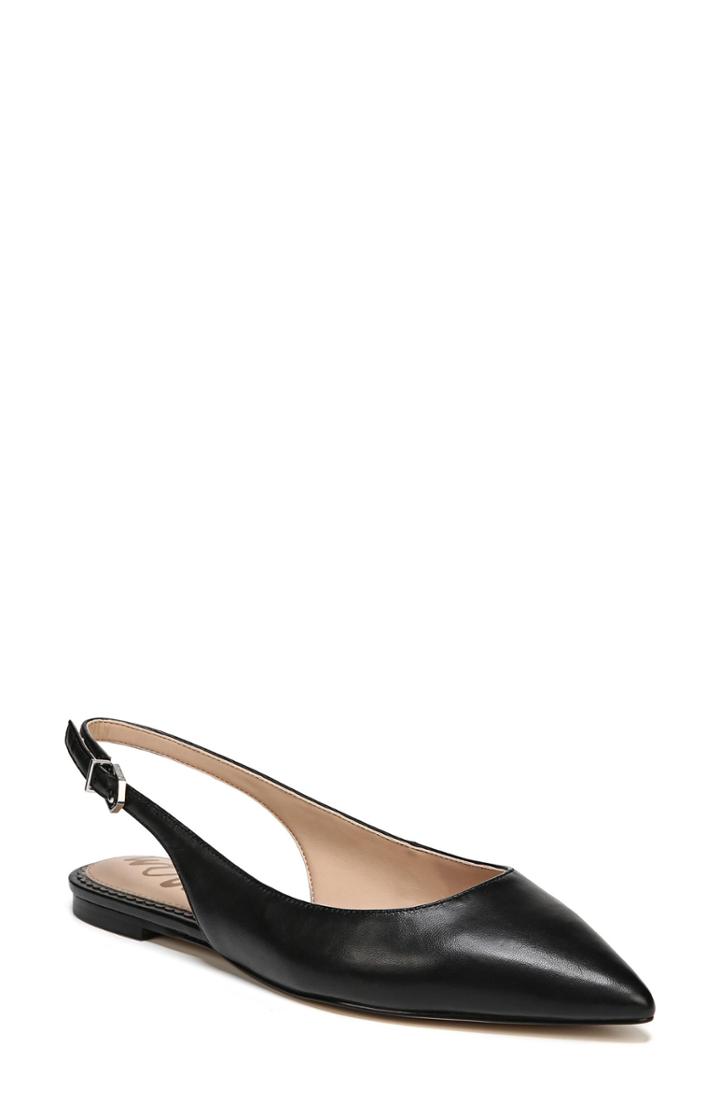 Women's Sam Edelman Raya Slingback Flat .5 M - Black