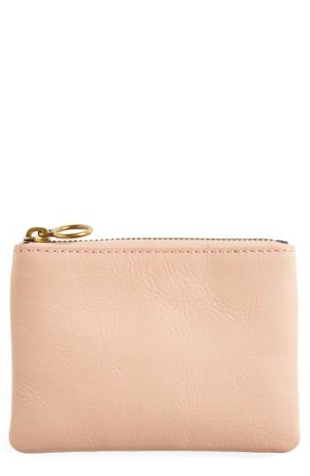 Women's Madewell The Leather Pouch Wallet - Pink