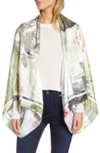 Women's Ted Baker London Wonderland Floral Silk Cape, Size - White