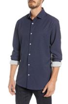 Men's Mizzen+main Ballard Slim Fit Print Performance Sport Shirt, Size - Blue