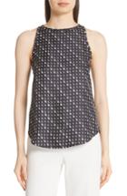 Women's Theory Racerback Silk Shell Top, Size - Black