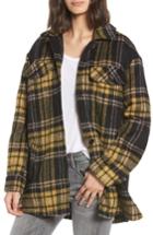 Women's Bp. Front Pocket Plaid Coat - Yellow