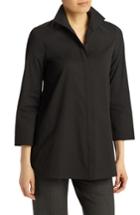 Women's Lafayette 148 New York Marla Tunic Blouse, Size - Black
