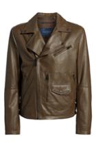 Men's Cole Haan Lamb Leather Jacket, Size - Beige