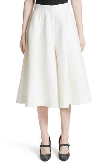 Women's Co Linen & Cotton Crop Wide Leg Pants - Ivory