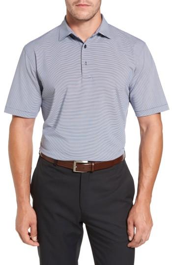 Men's Peter Millar Sean Jubilee Stripe Jersey Polo, Size - Blue