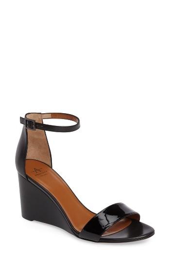 Women's Aquatalia Nina Ankle Strap Wedge Sandal M - Black