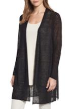Women's Eileen Fisher Hemp Blend Long Cardigan - Black
