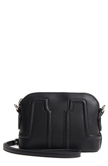 Sole Society Structured Faux Leather Dome Crossbody - Black