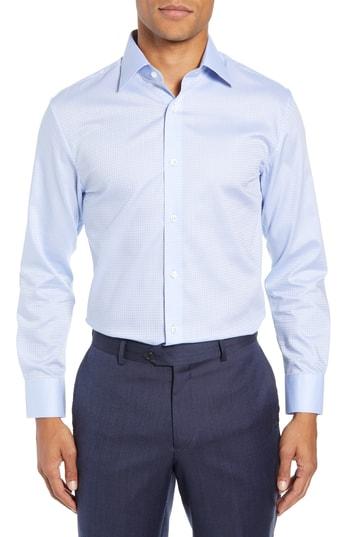Men's Bonobos Clifton Slim Fit Houndstooth Dress Shirt .5 32 - Blue