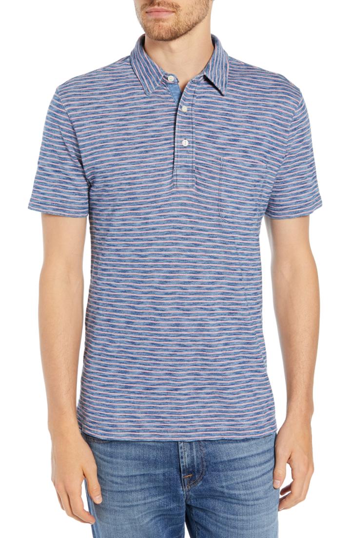 Men's Faherty Feeder Stripe Jersey Polo