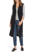 Women's Halogen Cable Stitch Long Sweater Vest, Size - Black
