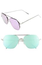 Women's Leith 62mm Metal Flat Geo Aviator Sunglasses - Silver/ Purple