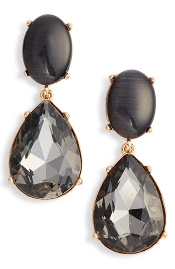 Women's Halogen Gemstone Statement Double Drop Earrings