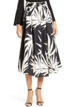 Women's Milly Jackie Palm Print Midi Skirt